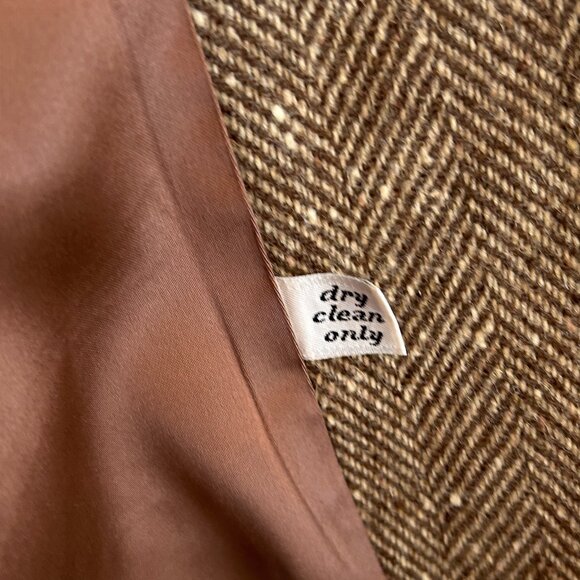 VINTAGE 60s/70s Pendleton Virgin Wool Herringbone Ranch Coat Loomed in Oregon - Picture 8 of 10